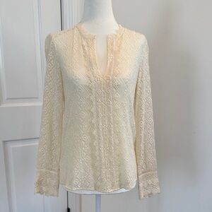 Rebecca Taylor Cream Lace Blouse
